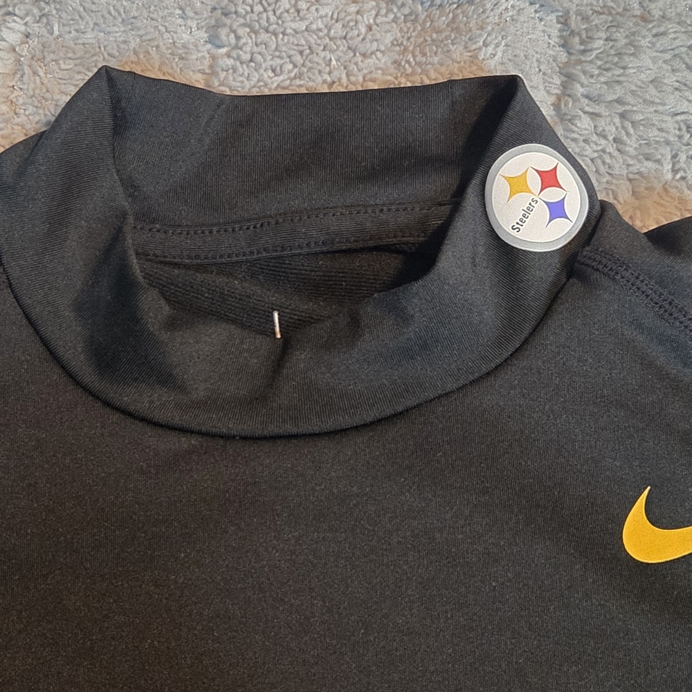 Nike Pittsburgh Steelers Shirt Men's Size S Black On Field Long Sleeve 2-Sided - Picture 10 of 12